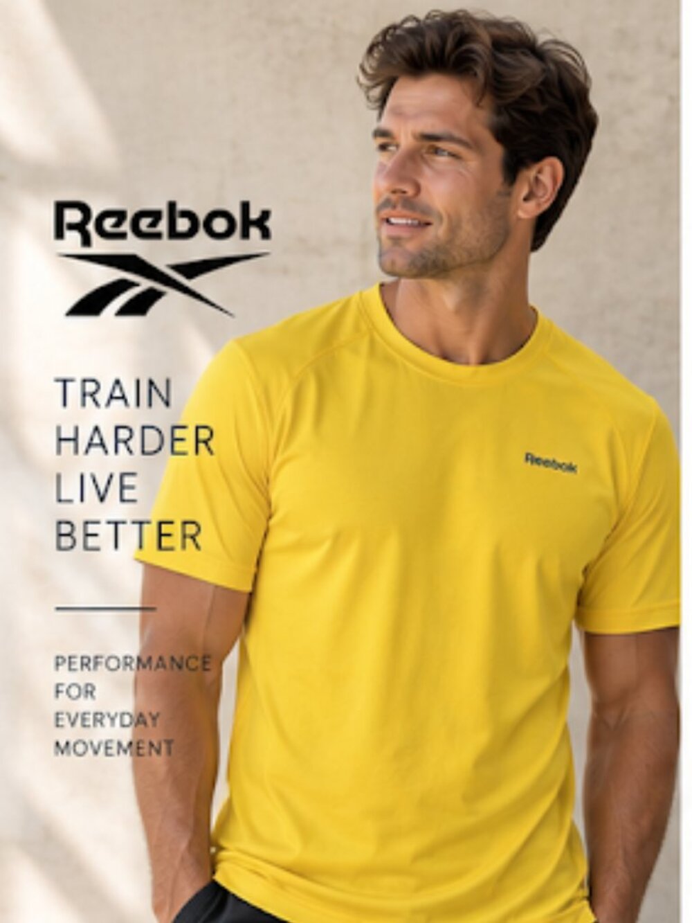 Reebok Speedwick Yellow Athletic Performance T-Shirt